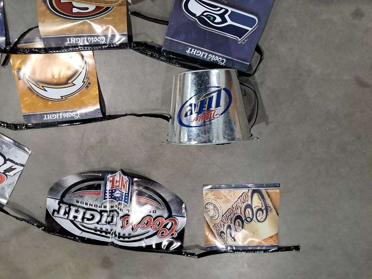 NFL Beer Banners, Miller Lite Bucket & Wild Turkey Banner