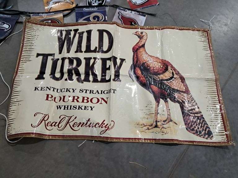 NFL Beer Banners, Miller Lite Bucket & Wild Turkey Banner