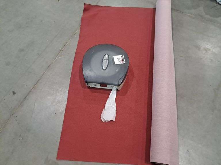 Paper Towel Dispenser & Roll of Red Material