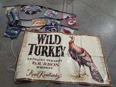 NFL Beer Banners, Miller Lite Bucket & Wild Turkey Banner
