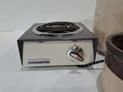 Electric Top Burner & Assorted Pots