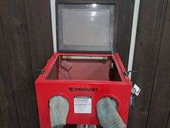 Jobsmart Sandblaster On Rolling Table