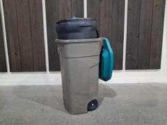 (2) Trash Cans & Tarp