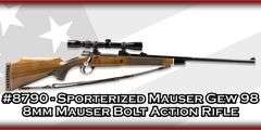 Sporterized Mauser   Gew 98  8mm Mauser   Bolt Action Rifle