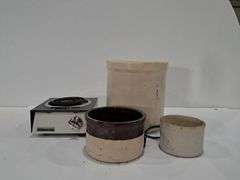Electric Top Burner & Assorted Pots