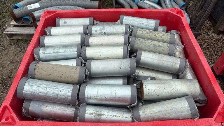 Tote of 12” x 4.5” Pre-Cut Unthreaded Pipe Connectors
