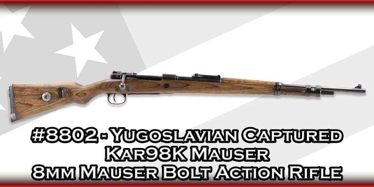 Yugoslavian  Captured Kar98K Mauser  8mm Mauser  Bolt Action Rifle