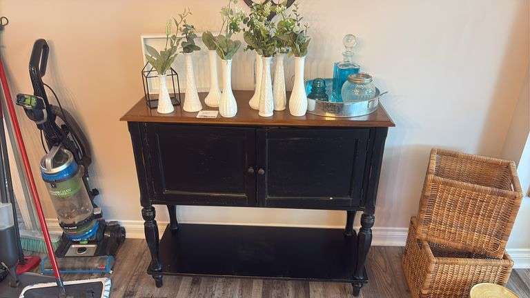 Wooden Buffet w/ Decor