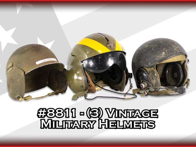 (3) Vintage Military Helmets