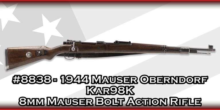 1944 Mauser Oberndorf   Kar98K  8mm Mauser  Bolt Action Rifle