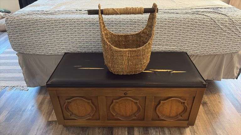 Wooden Chest w/ Basket