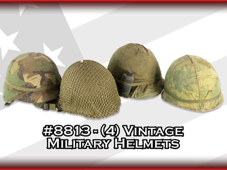 (4) Vintage Military Helmets