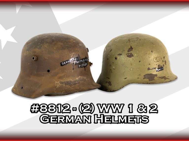 (2) WW 1 & 2 German Helmets