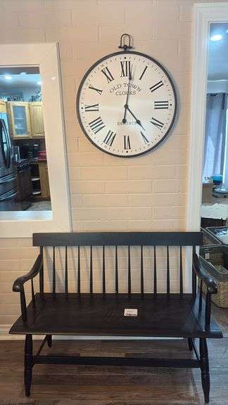 24” Old Town Clock & 45” Wooden Bench