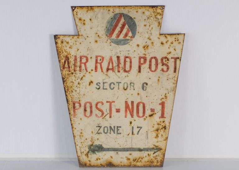 2 Sided Air Raid Post Sign