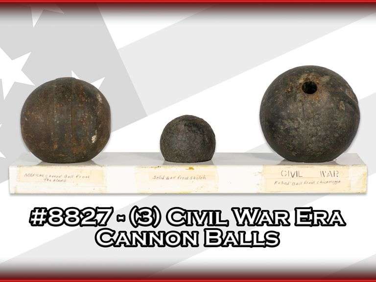 (3) Civil War Era Cannon Balls