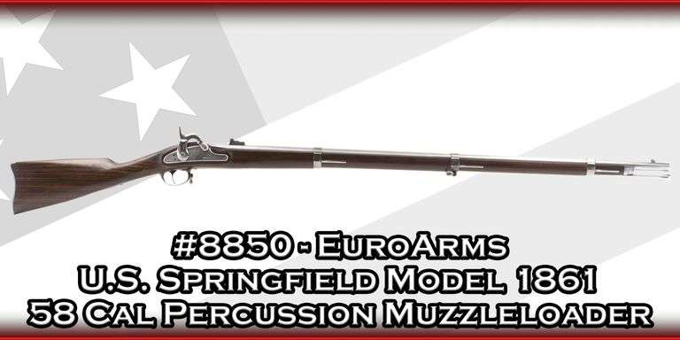 EuroArms  U.S. Springfield Model 1861  58 Cal  Percussion Muzzleloader