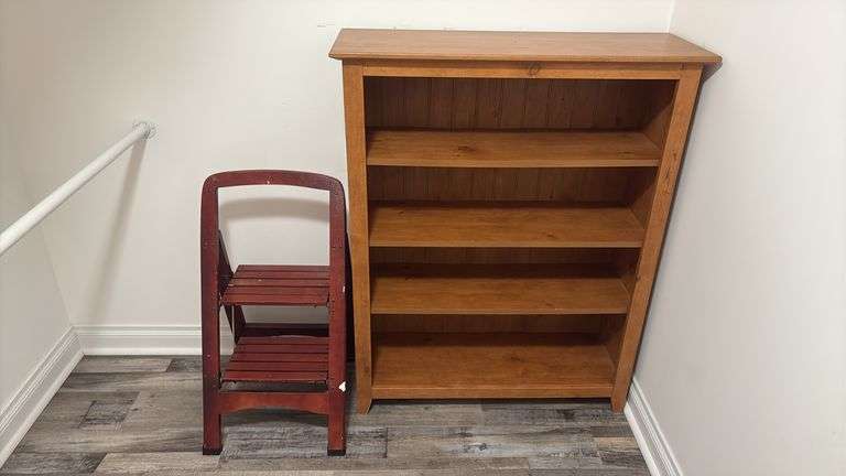 Wooden Shelf & Step Stool