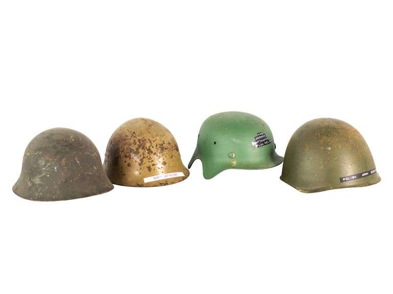 (4) Vintage Military Helmets