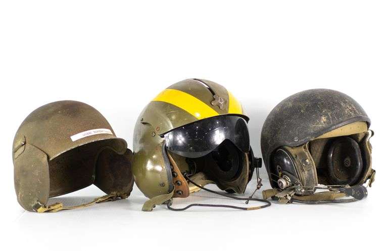 (3) Vintage Military Helmets