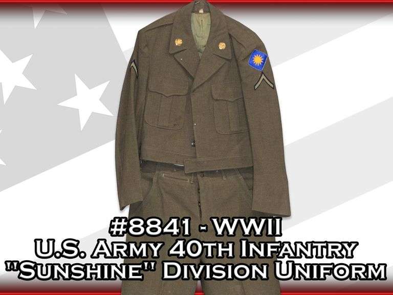 WWII U.S. Army 40th Infantry "Sunshine" Division Uniform