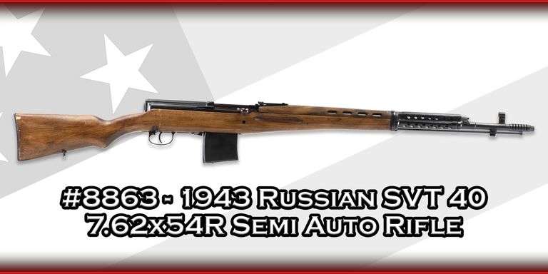 1943 Russian  SVT 40  7.62x54R  Semi Auto Rifle