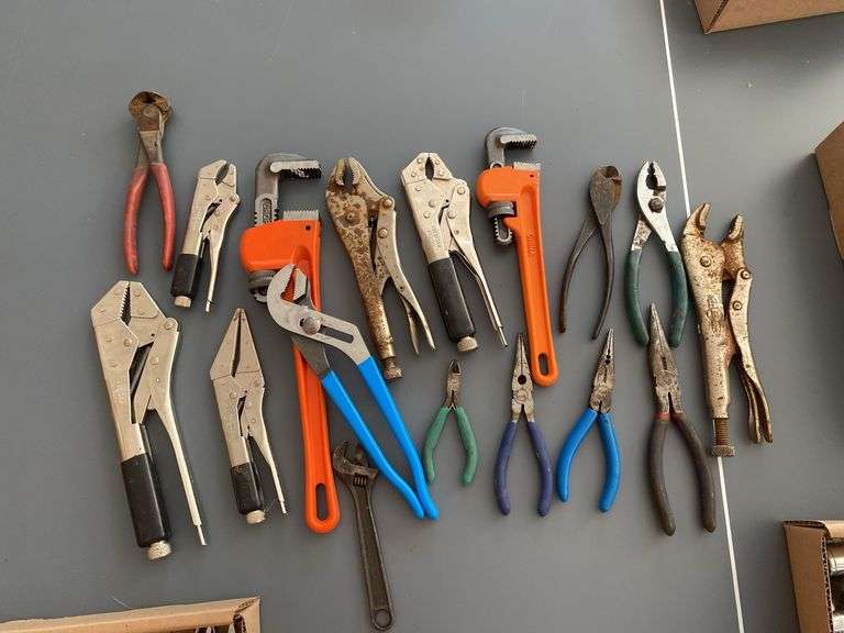 Assorted Pipe Wrenches, Vice Grips, & Chanel Locks
