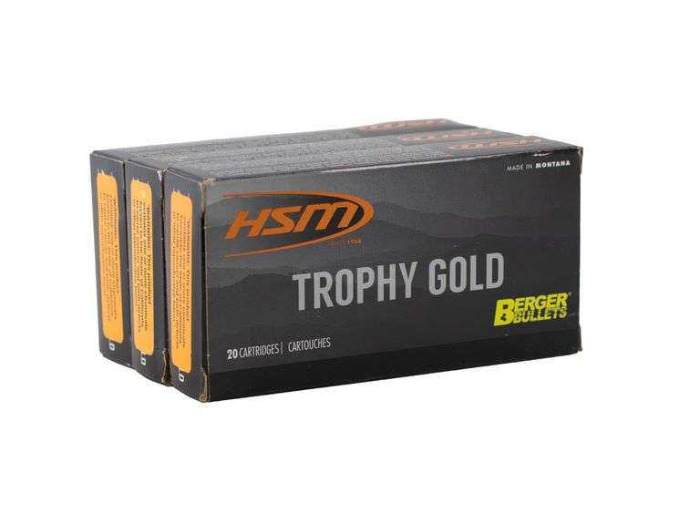60rds HSM Trophy Gold 6.5 X 55 Sweedish 140gr HPBT Ammo