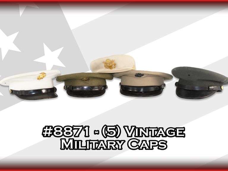 (5) Vintage Military Caps