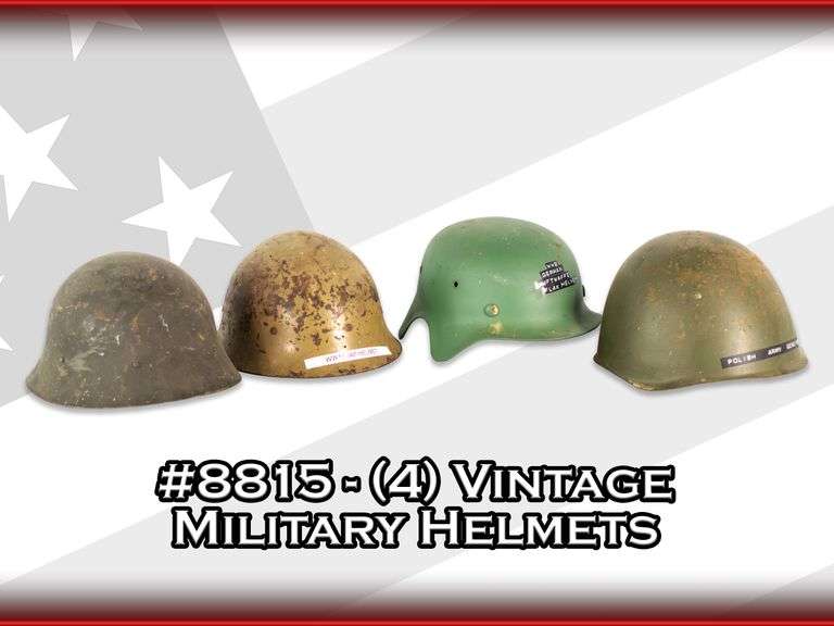 (4) Vintage Military Helmets