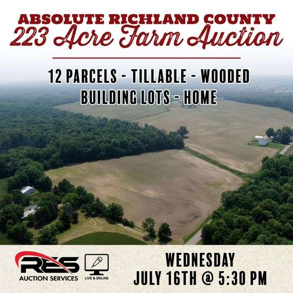 Absolute Richland County 223-Acre Farm Auction