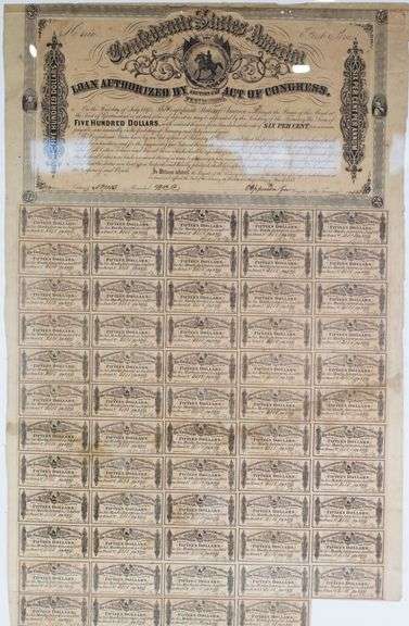 Confederate States Of America Bonds