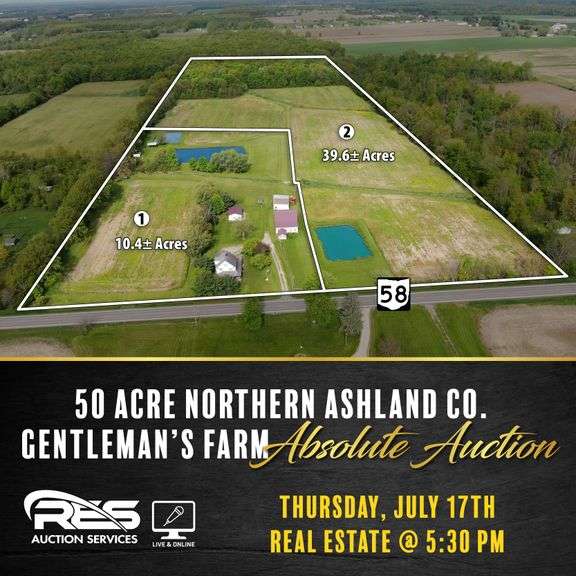 50-Acre Northern Ashland County Gentleman’s Farm Absolute Auction