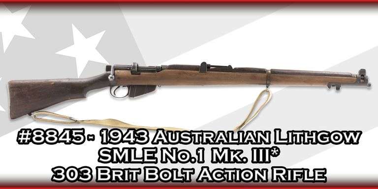 1943 Australian Lithgow  SMLE No.1 Mk. III*  303 Brit  Bolt Action Rifle