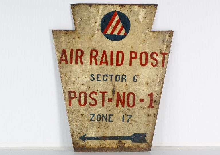 2 Sided Air Raid Post Sign