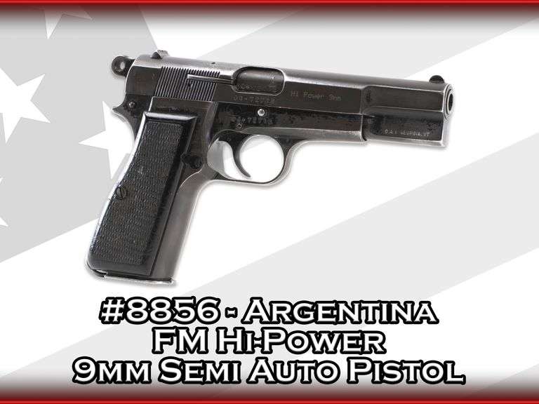 Argentina  FM Hi-Power  9mm  Semi Auto Pistol