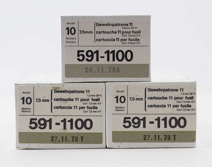 130rds 7.5 X 55 Swiss Surplus Ammo