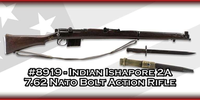 Indian Ishapore   2A   7.62 Nato  Bolt Action Rifle