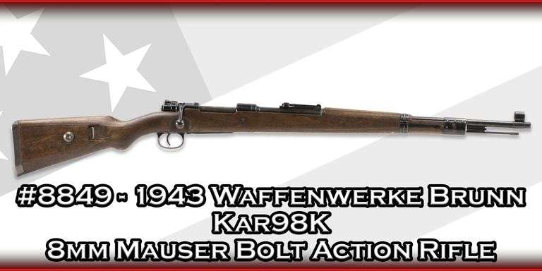 1943 Waffenwerke Brunn  Kar98K  8mm Mauser  Bolt Action Rifle