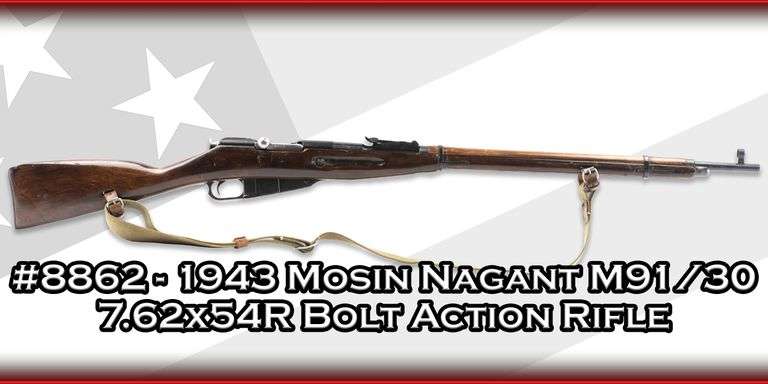 1943 Mosin Nagant  M91/30  7.62x54R  Bolt Action Rifle
