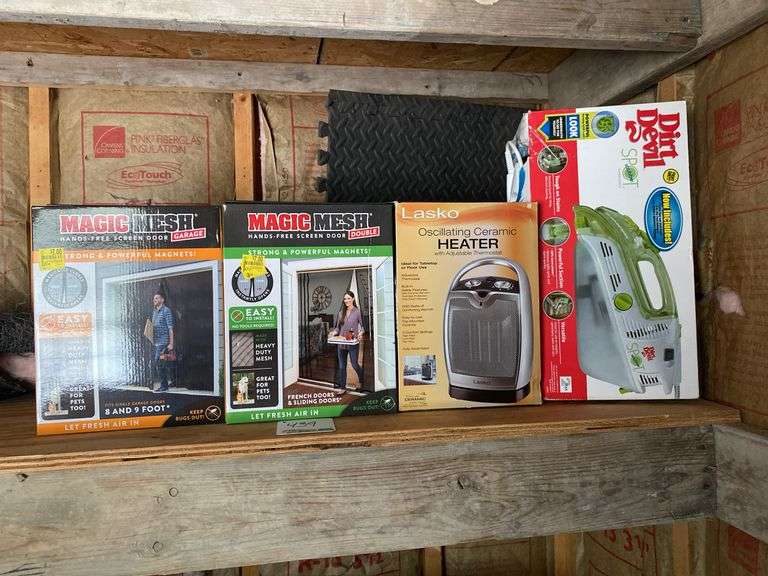 Electric Heater, Dirt Devil Scrubber, (2) Screen Doors