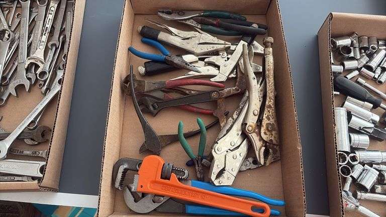 Assorted Pipe Wrenches, Vice Grips, & Chanel Locks
