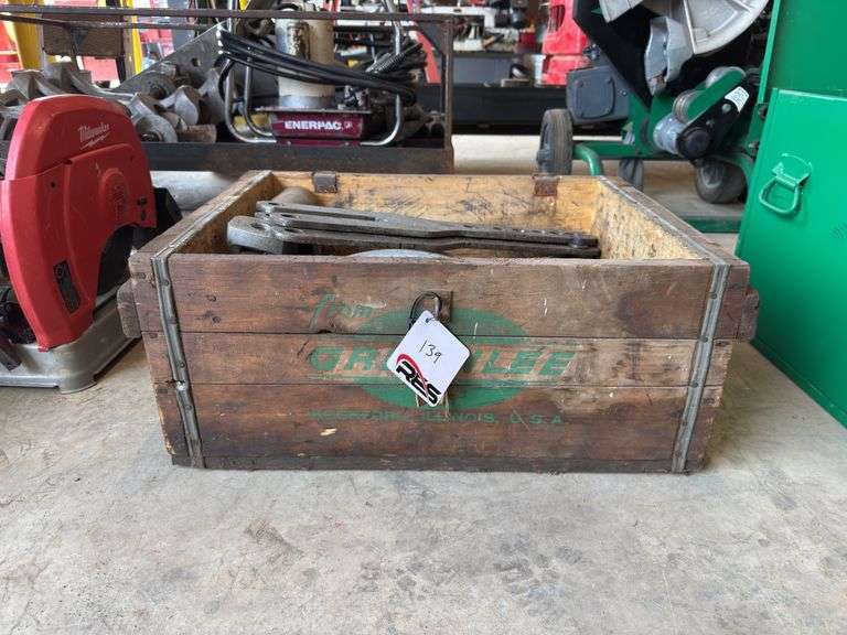 Wooden Greenlee Box w/ Various Shoes
