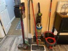 Bissell Vacuum, Rocket Pet Pro Vacuum & Assorted Mops