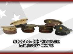 (6) Vintage Military Caps