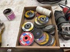 (3) Hand Grinders & Assortment of Wheels