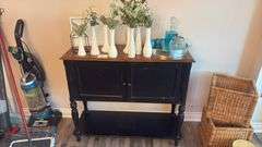 Wooden Buffet w/ Decor