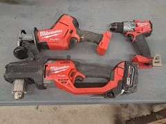 Cordless Milwaukee1/2 in. Drill, Hackzall Reciprocating Saw, and Drill