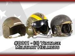 (3) Vintage Military Helmets
