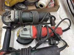 (3) Hand Grinders & Assortment of Wheels